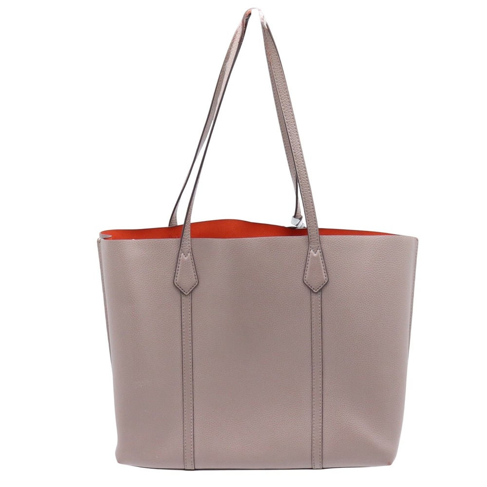 Tory Burch Tote Bag Womens Large Perry Triple-Compartment Taupe Leather Fair